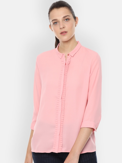 

Van Heusen Woman Pink Regular Fit Solid Casual Shirt