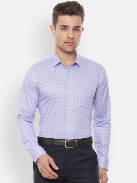 

Van Heusen Men Purple & White Slim Fit Printed Formal Shirt