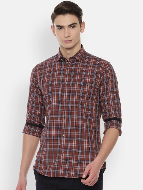 

Van Heusen Sport Men Brown Slim Fit Checked Casual Shirt