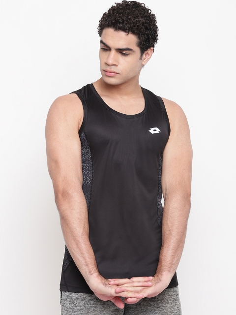 

Lotto Men Black Printed Round Neck T-shirt