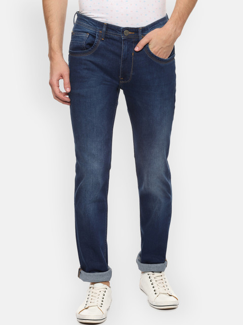 

V Dot Men Blue Slim Fit Mid-Rise Clean Look Stretchable Jeans
