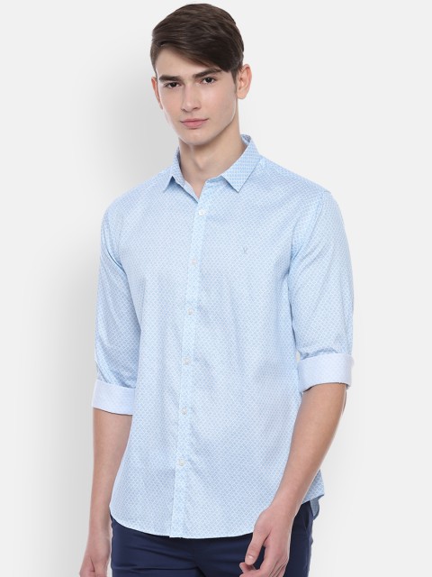 

V Dot Men Blue Slim Fit Printed Casual Shirt