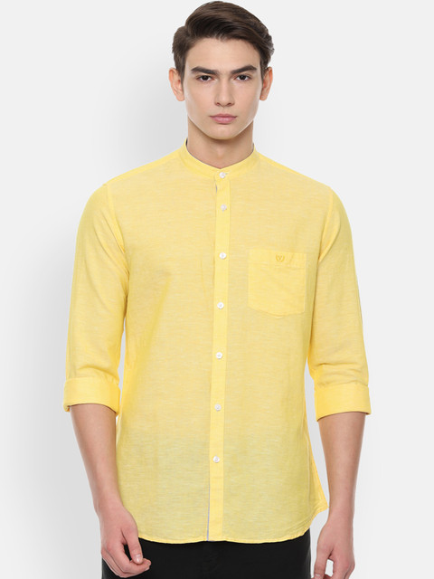 

Van Heusen Sport Men Yellow Slim Fit Self Design Casual Shirt