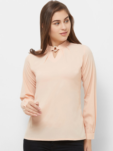 

Soie Women Peach-Coloured Solid Top