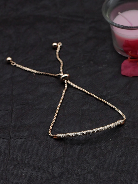 

Sia Art Jewellery Rose Gold-Plated CZ Studded Link Bracelet