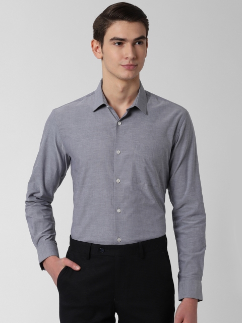 

Peter England Men Grey Regular Fit Self Design Formal Shirt