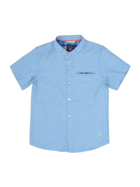 

Allen Solly Junior Boys Blue Regular Fit Solid Casual Shirt