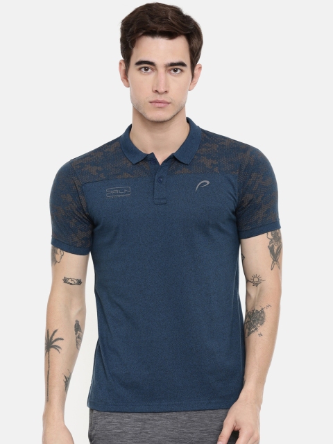 

Proline Active Men Teal Blue Camouflage Printed Polo Collar T-shirt