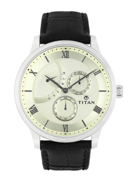 

Titan Retrograde Men Cream Analogue watch NL90101SL01