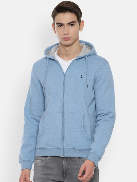 

Allen Solly Men Blue Solid Hooded Sweatshirt