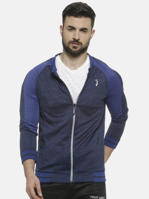 

Campus Sutra Men Blue Colourblocked Lightweight Bomber Jacket