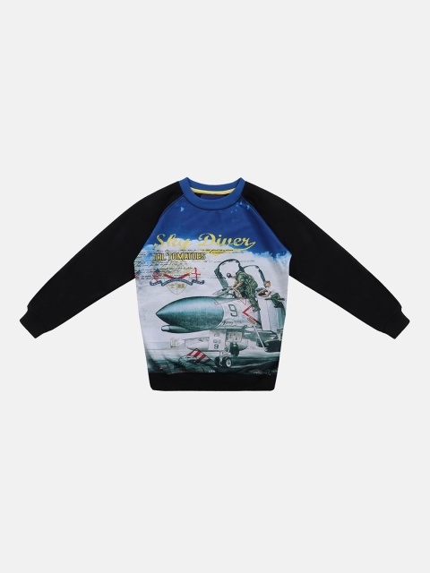 

Lil Tomatoes Boys Black & Blue Printed Sweatshirt