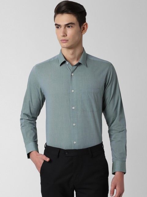 

Peter England Men Green Slim Fit Solid Formal Shirt