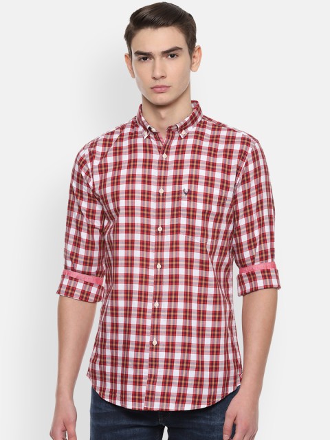 

Allen Solly Men Red & White Slim Fit Checked Casual Shirt
