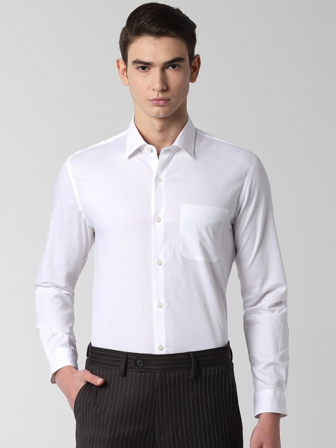 

Peter England Men White Slim Fit Solid Formal Shirt