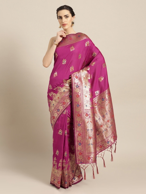 

Mitera Magenta Art Silk Woven Design Handloom Banarasi Saree