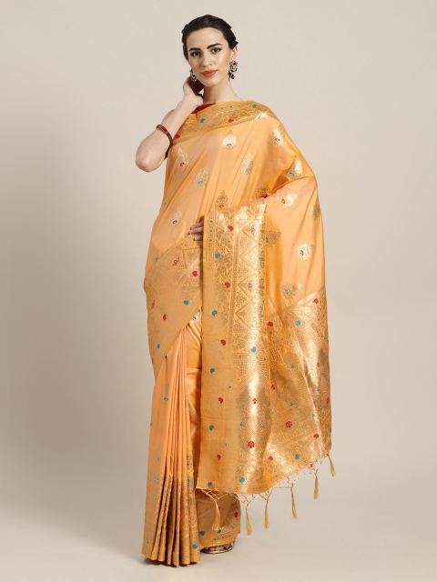 

Mitera Yellow Art Silk Woven Design Handloom Banarasi Saree