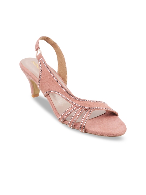 

Mochi Women Peach-Coloured Embellished Sandals
