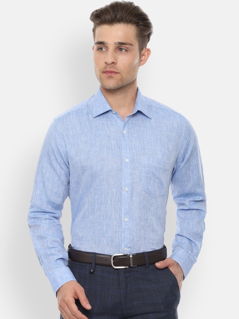 

Van Heusen Men Blue Regular Fit Self Design Formal Shirt