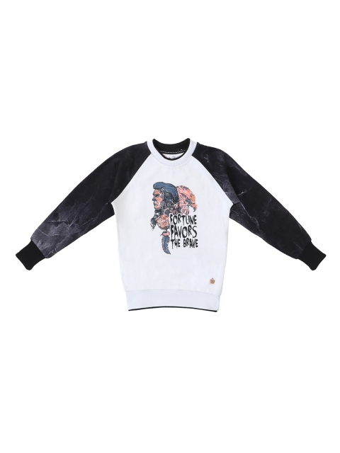 

Lil Tomatoes Boys White & Black Printed Sweatshirt