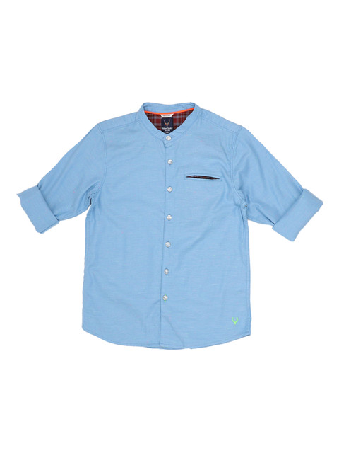 

Allen Solly Junior Boys Blue Regular Fit Solid Casual Shirt