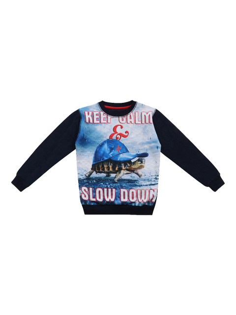 

Lil Tomatoes Boys Navy Blue Printed Sweatshirt