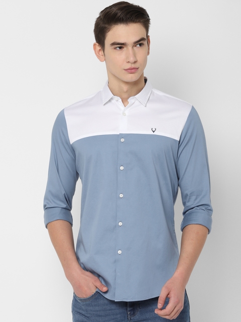 

Solly Jeans Co. Men Grey & White Regular Fit Colourblocked Casual Shirt