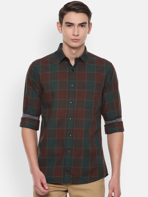

Allen Solly Men Brown & Green Slim Fit Checked Casual Shirt