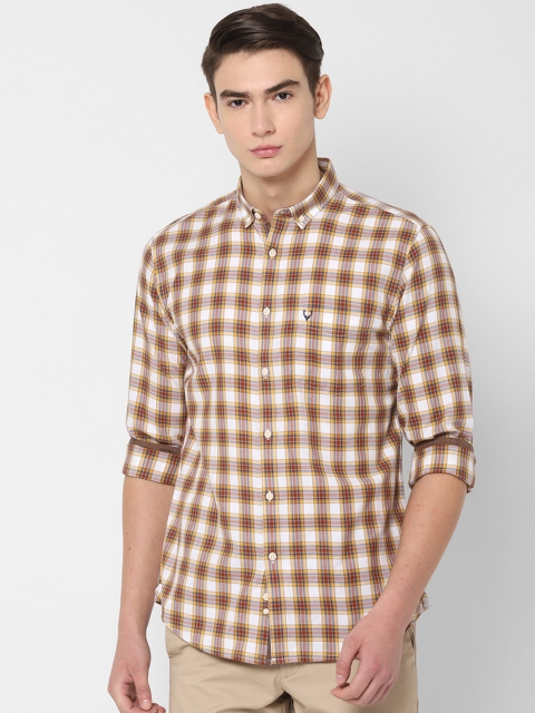 

Allen Solly Men White & Yellow Slim Fit Checked Casual Shirt