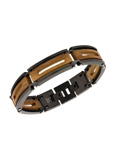 

Inox Jewelry Men Brown & Black Link Bracelet