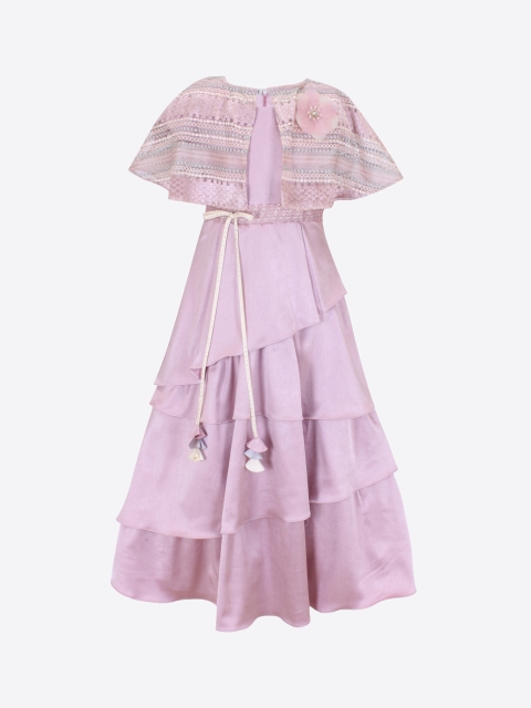 

CUTECUMBER Girls Mauve Self Design Maxi Dress