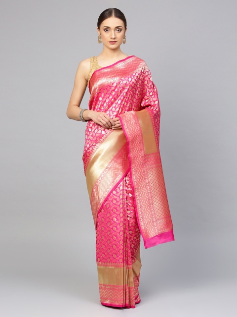 

Mitera Magenta & Pink Art Silk Woven Design Handloom Banarasi Saree