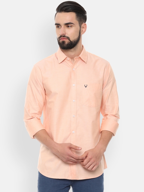 

Allen Solly Men Peach-Coloured Solid Slim Fit Casual Shirt