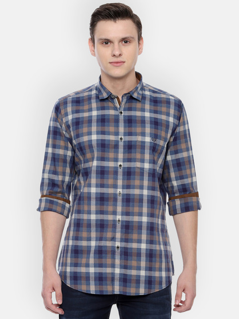 

Van Heusen Sport Men Blue Slim Fit Checked Casual Shirt
