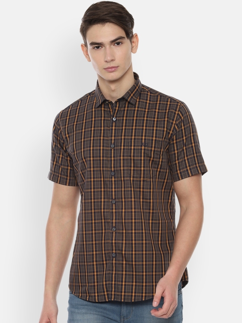

Van Heusen Sport Men Olive Green Slim Fit Checked Casual Shirt