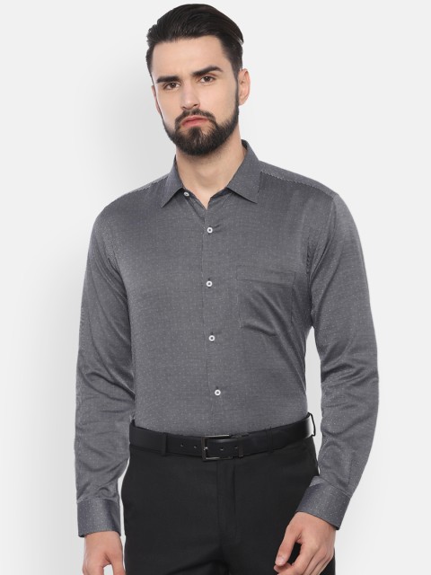 

Van Heusen Men Black & White Regular Fit Self Design Formal Shirt
