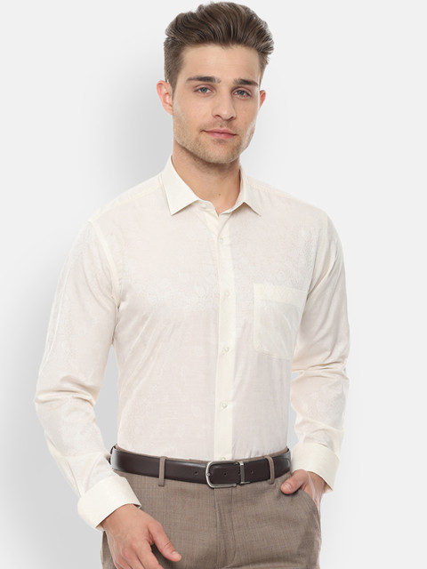 

Van Heusen Men Yellow Regular Fit Self Design Formal Shirt