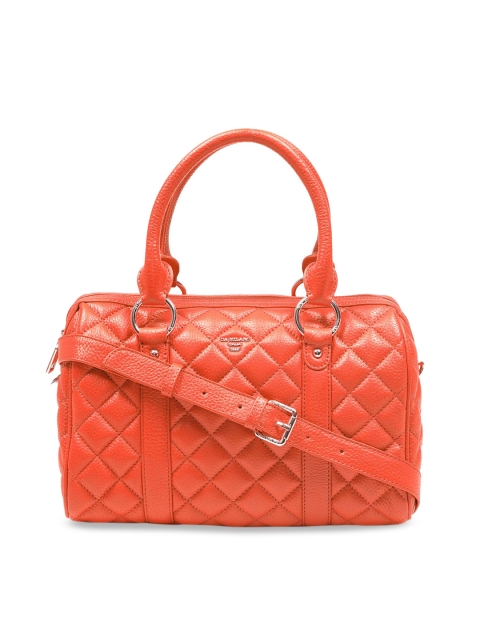 

Da Milano Red Solid Leather Handheld Bag