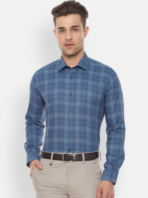 

Van Heusen Men Blue Slim Fit Checked Formal Shirt
