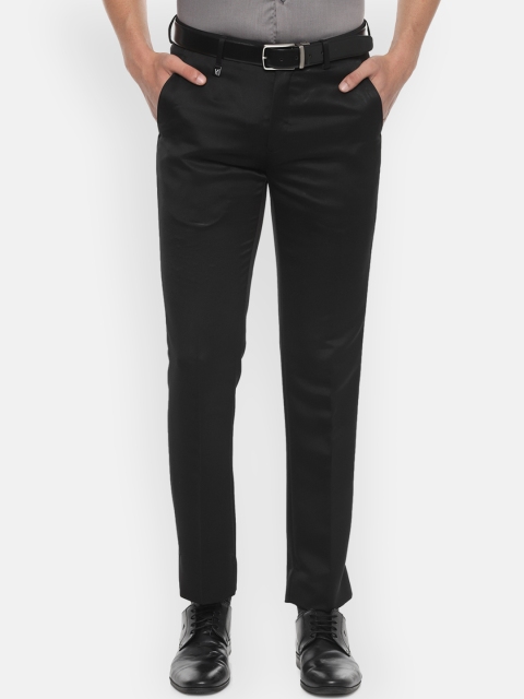 

V Dot Men Black Skinny Fit Solid Formal Trousers
