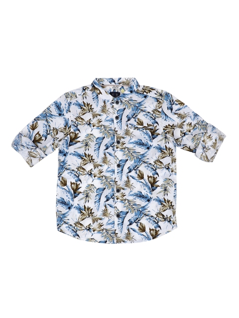 

Allen Solly Junior Boys White & Blue Regular Fit Printed Casual Shirt