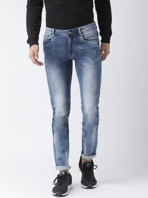

Rex Straut Jeans Men Blue Tapered Fit Mid-Rise Clean Look Stretchable Jeans