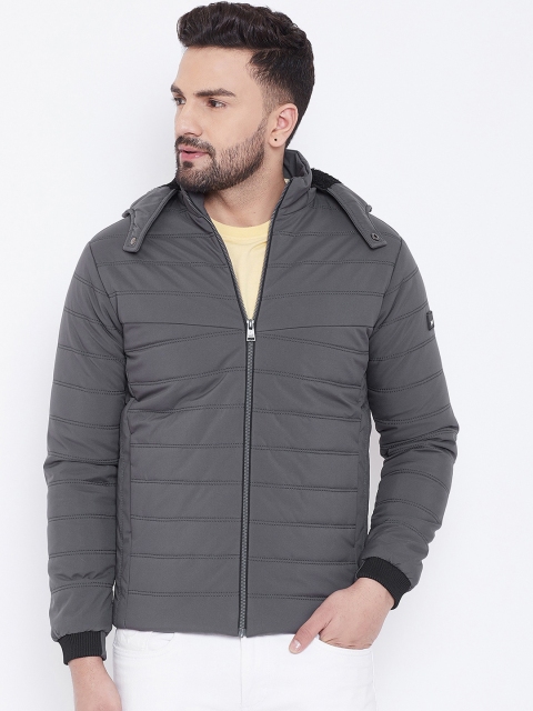 

Spirit Men Grey Solid Padded Jacket