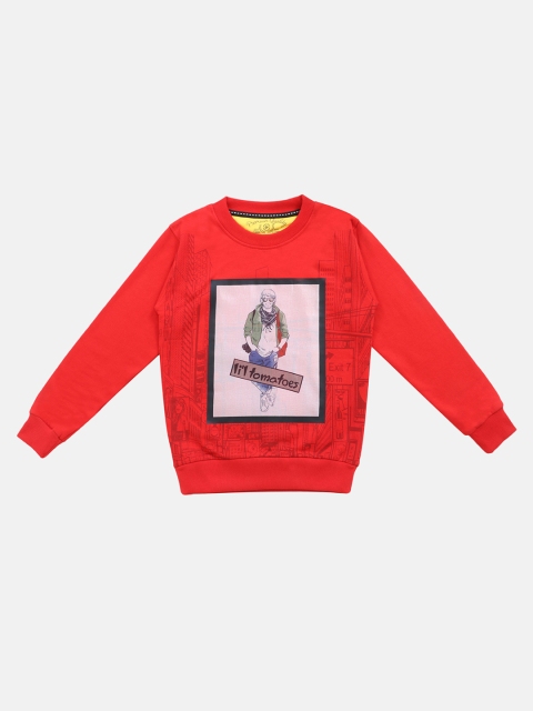 

Lil Tomatoes Boys Red Printed Sweatshirt