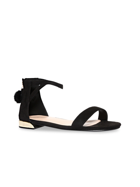 

Stride Women Black Solid Open Toe Flats