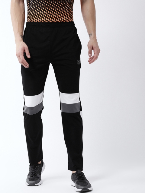 

Masch Sports Men Black & White Colourblocked Running Trackpants
