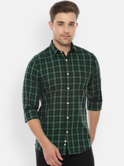 

Van Heusen Sport Men Green Slim Fit Checked Casual Shirt