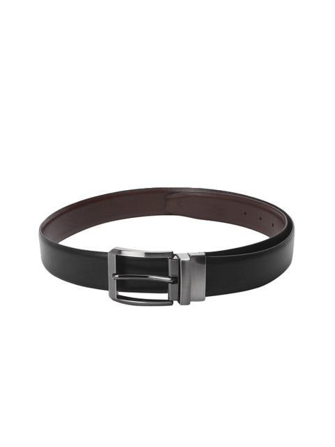 

Red Tape Men Black & Brown Reversible Leather Textured Belt