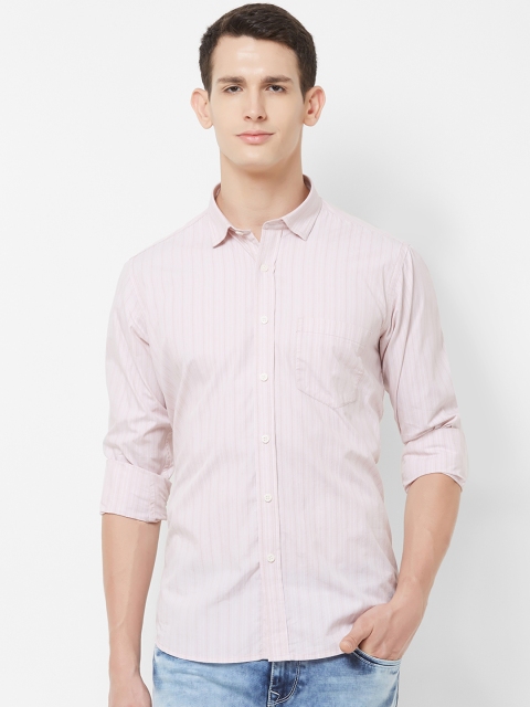 

EVOQ Men Pink Regular Fit Striped Casual Shirt