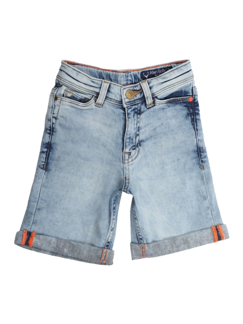 

Allen Solly Junior Boys Blue Solid Regular Fit Denim Shorts